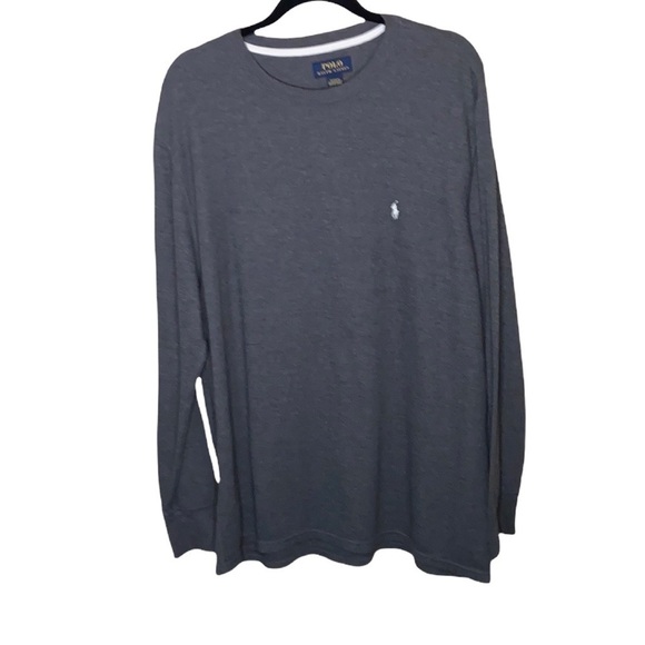 Ralph Lauren Polo long sleeve crew neck gray sleep shirt - Picture 1 of 7